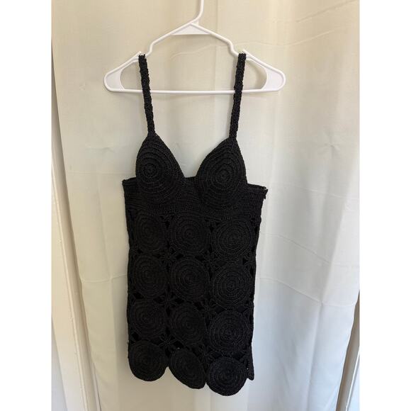 New NWT Simon Miller Beep Beep Crochet Black Mini Dress - Picture 7 of 7